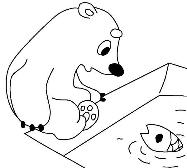 Медвежонок Умка раскраска