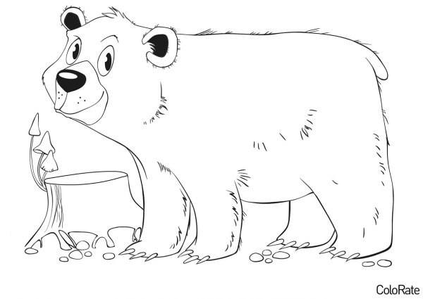 Грустный медведь раскраска