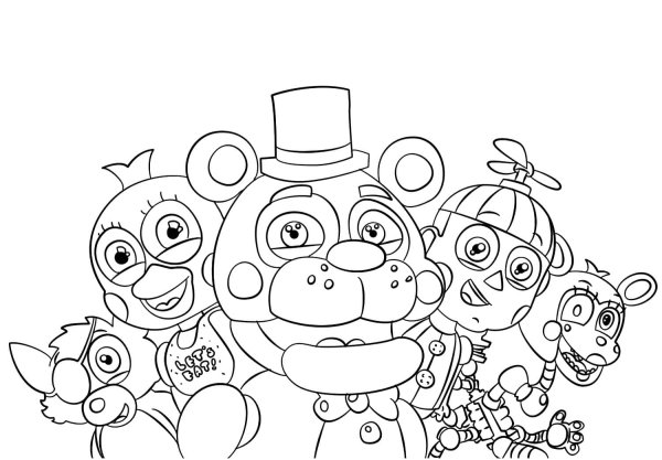 Five Nights at Freddy's раскраска