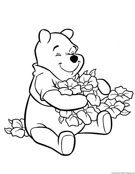 Раскраска мишка для детей 3-4 лет