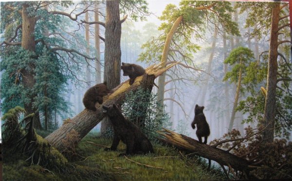 Утро в Сосновом лесу, Шишкин, 1889