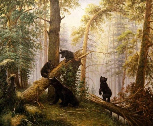 Утро в Сосновом лесу, Шишкин, 1889