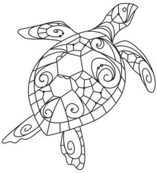 Раскраска черепахи мозаика