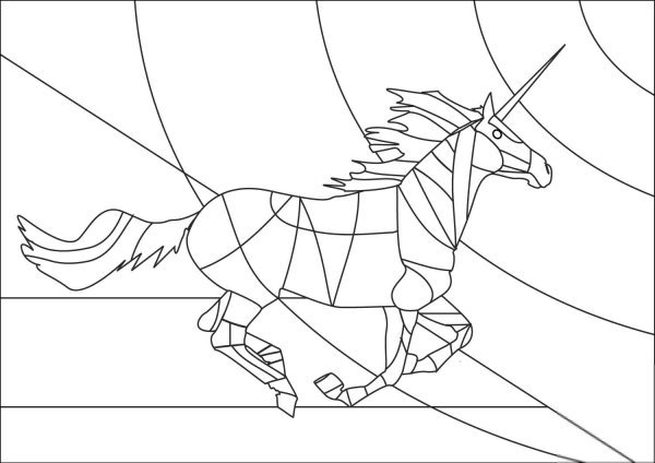 Витраж для раскрашивания лошадь
