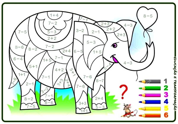 Математическая раскраска слон
