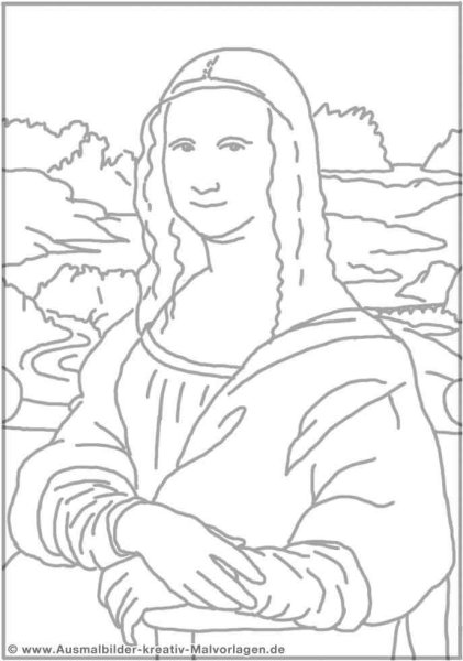 Мона Лиза картина раскраска