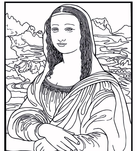 Мона Лиза Леонардо да Винчи раскраска