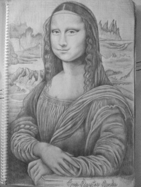 Портрет Мона Лиза карандашом