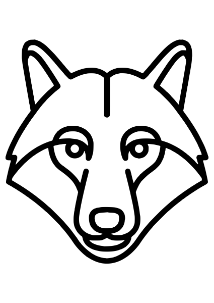 Очертания морды волка