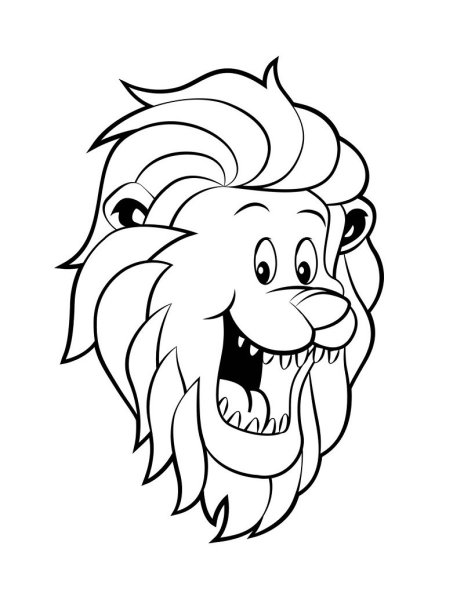 Раскраски мордочка льва (48 фото)