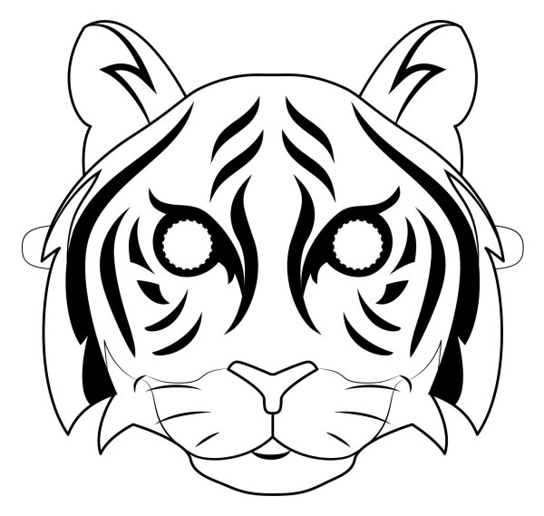 Тигр маска для детей