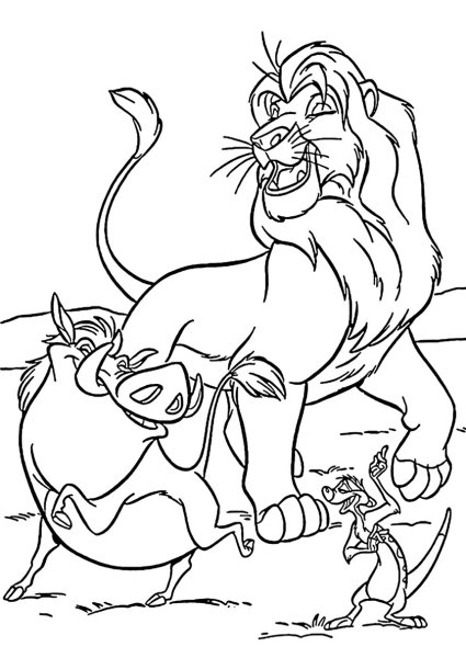 Король Лев раскраска Пумба