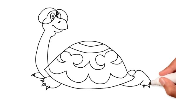 Черепаха рисунок для детей карандашом
