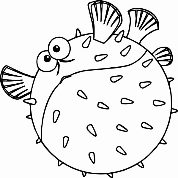 Рыба еж раскраска для детей