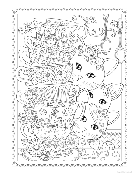 Кошки. Раскраска