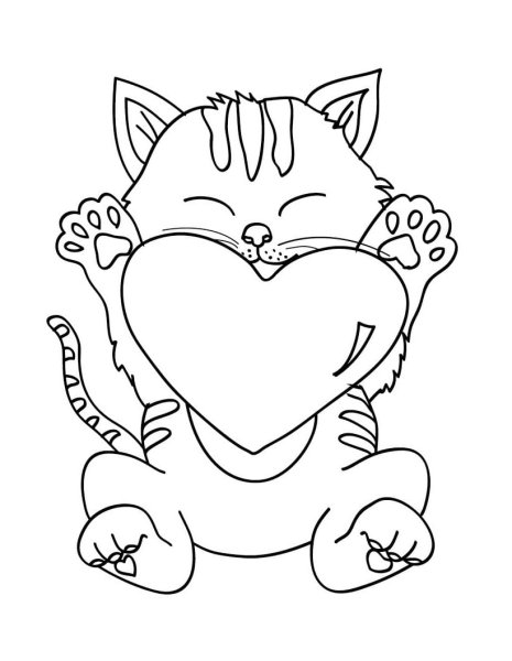 Кошка раскраска красивая