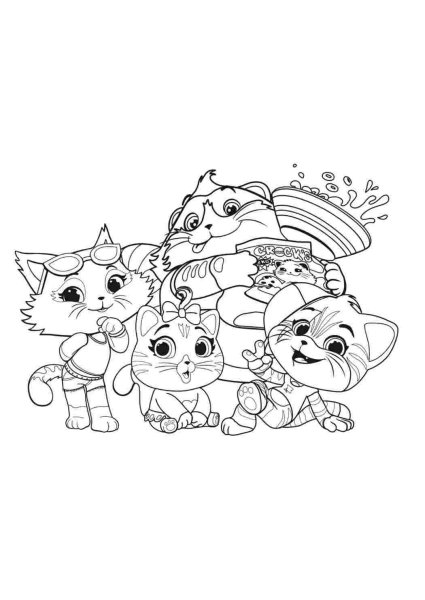 44 Котенка разукрашка
