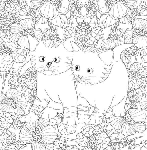 Раскраски антистресс котята