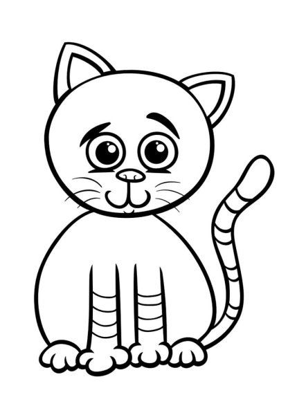 Раскраска кошка полосатая