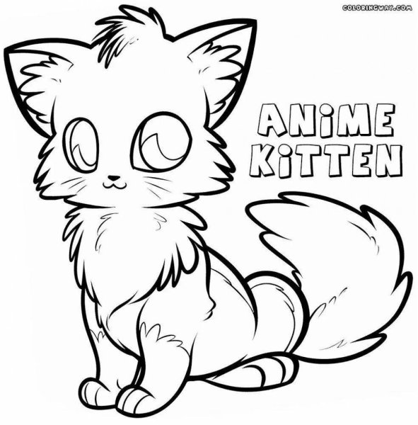 Раскраски котов аниме