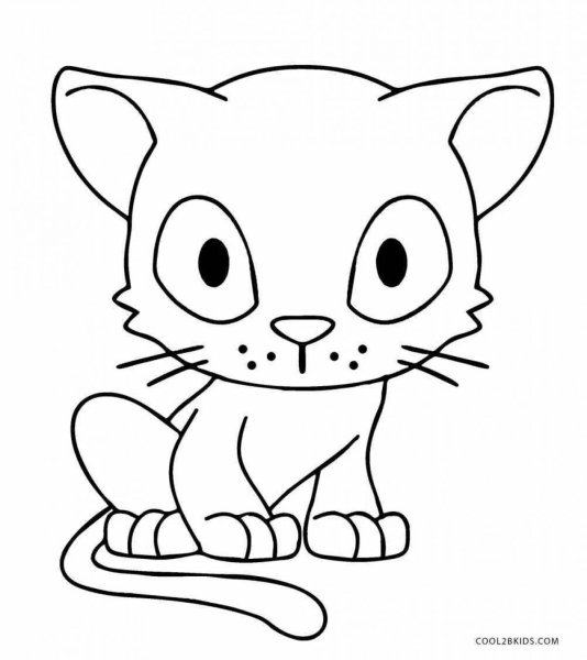 Милые кошечки раскраска