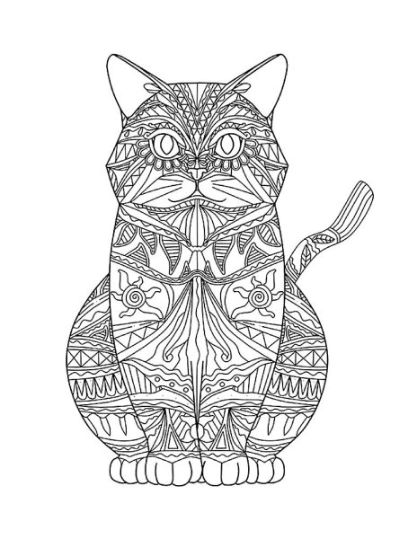 Кошки. Раскраска