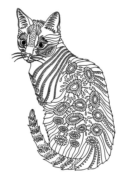 Кошки. Раскраска