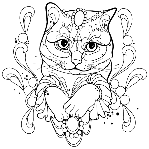 Кошки. Раскраска