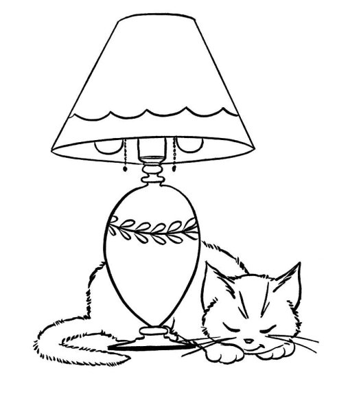 Раскраски лампа котенок (44 фото)