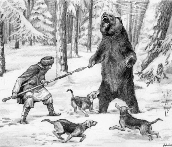 Охота на медведя с рогатиной