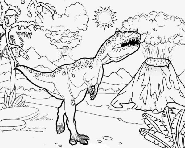 Раскраски большие динозавры в мире (41 фото)