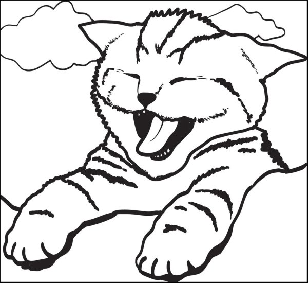 Кошки. Раскраска