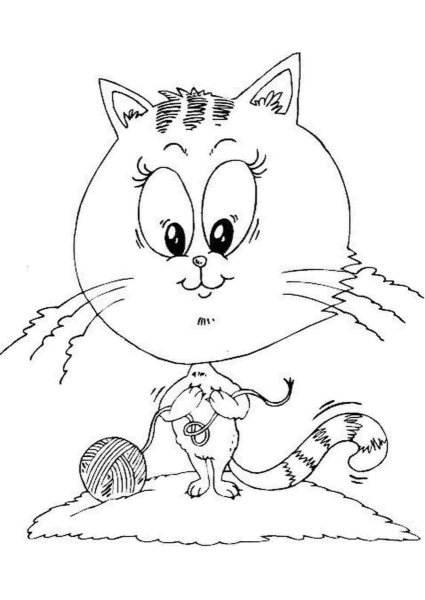 Раскраски смешные котики