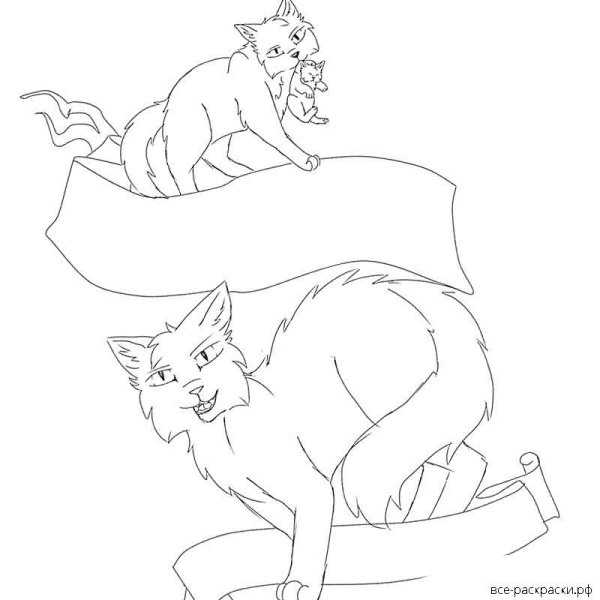 Раскраска коты Воители огонёк