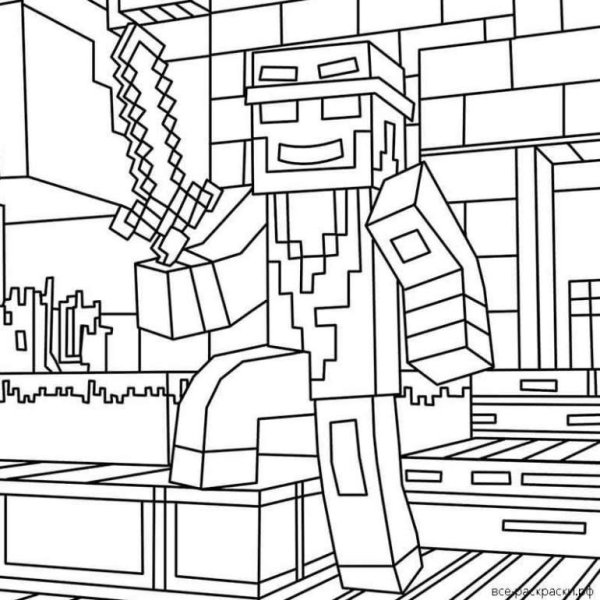 Раскраска Minecraft Стив