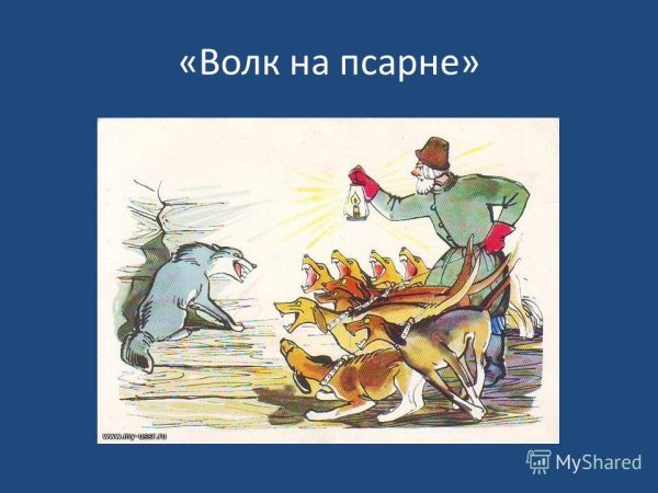 Иллюстрация к басне волк на псарне