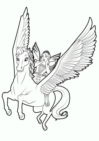 Раскраска Пегас Единорог