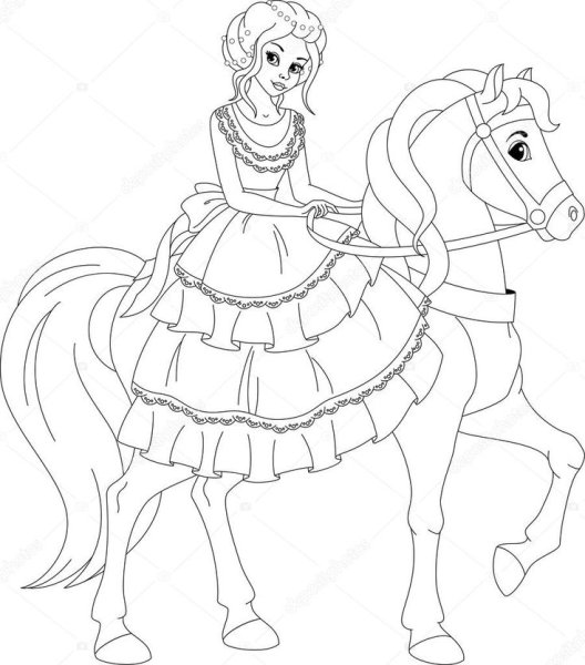 Раскраски лошади принцесс диснея (45 фото)
