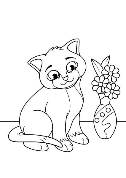Раскраска маленькие котята