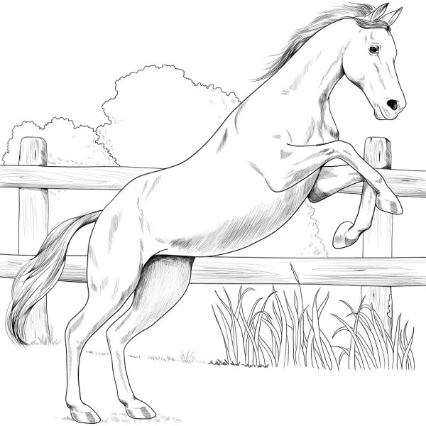 Раскраски лошадь профиль (46 фото)