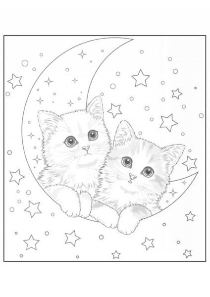 Лунные котята раскраска