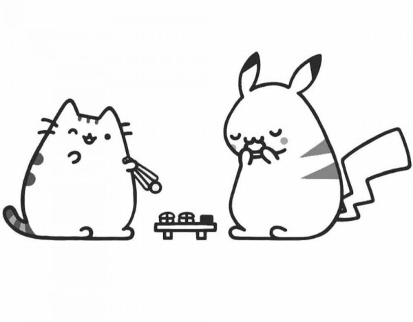 Кот Пушин раскраска