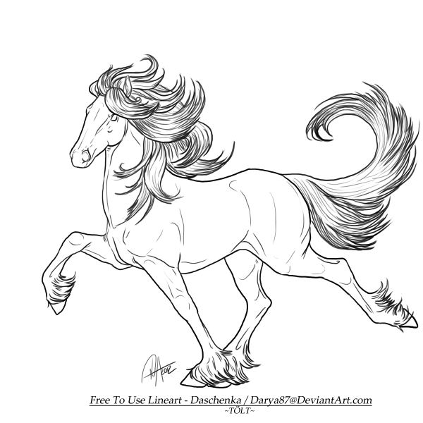 Конь Lineart