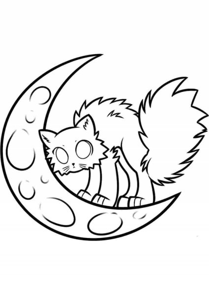 Кошка Луна из сейлормун раскраска
