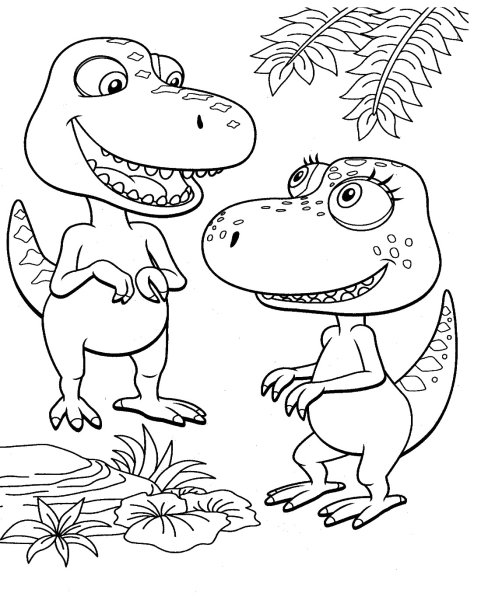 Раскраски динозавр мультяшный (38 фото)