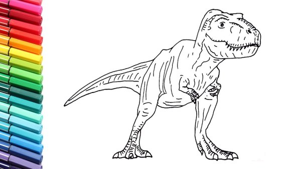 Раскраски динозавр тираннозавр рекс (44 фото)