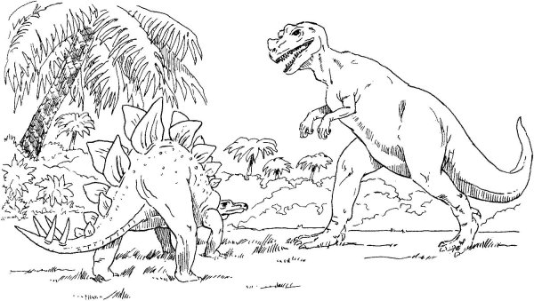 Раскраски динозавр тирекс (47 фото)
