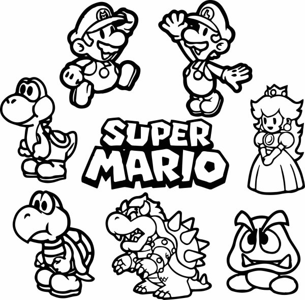 Paper Mario раскраска