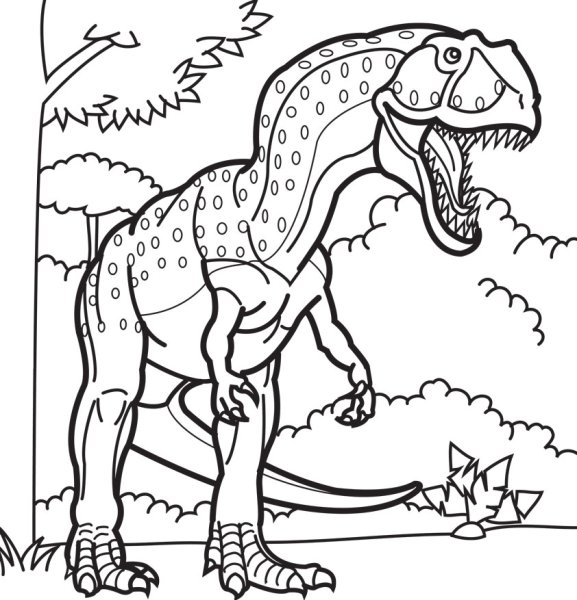 Раскраски динозавры дерутся (50 фото)