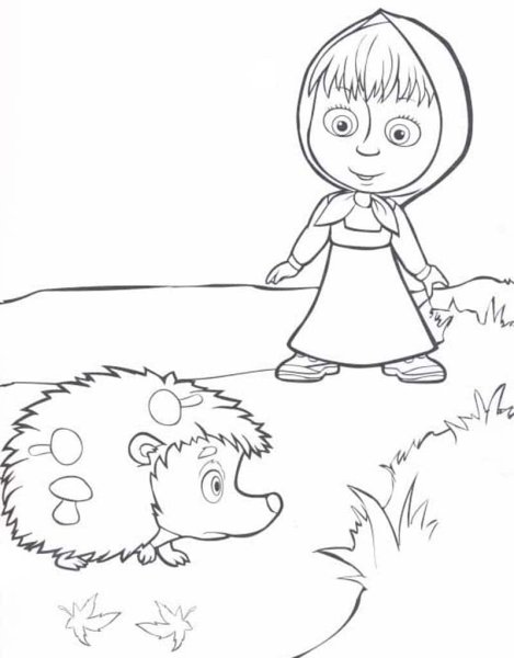 Раскраски из мультфильмов Маша и медведь